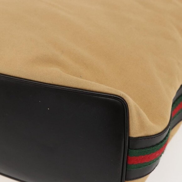 Authentic GUCCI GG Canvas Web Sherry Line Bag Beige Brown gold 001 4287 - Picture 4 of 16